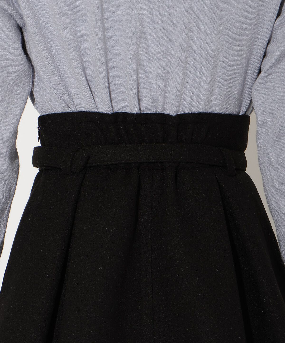 アンドクチュール「ベルト付きボックスミニスカート」|台形|