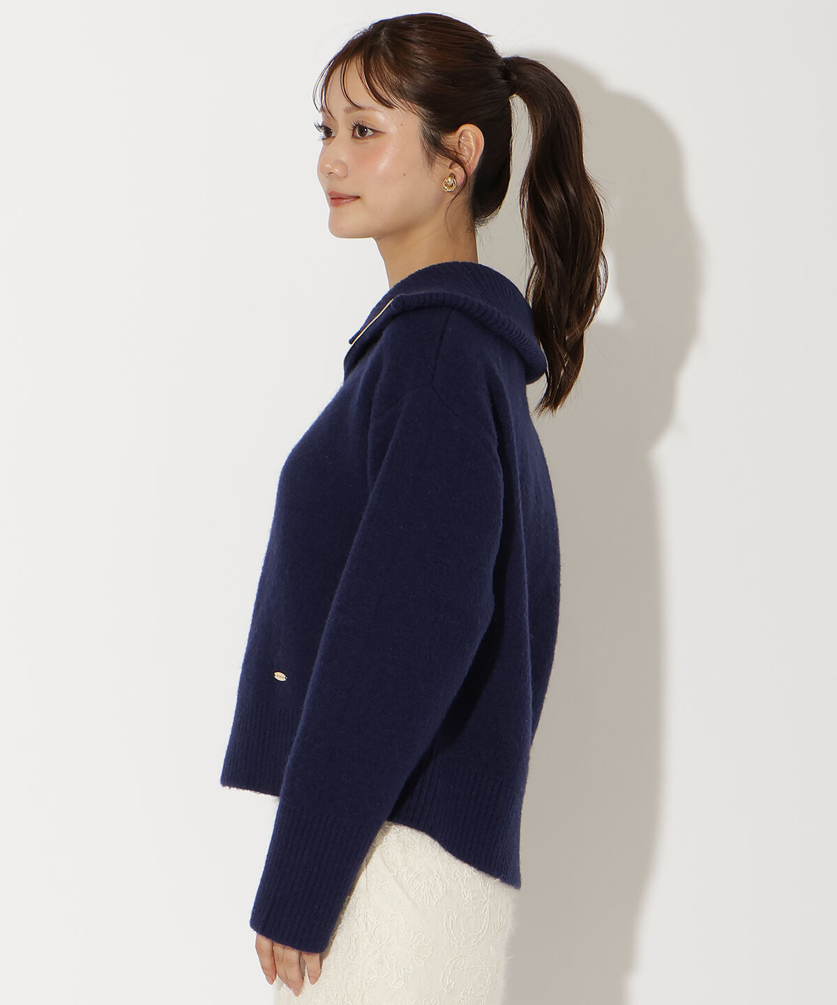 アンドクチュール「ZIPビッグカラープルオーバー」|ニット・セーター|