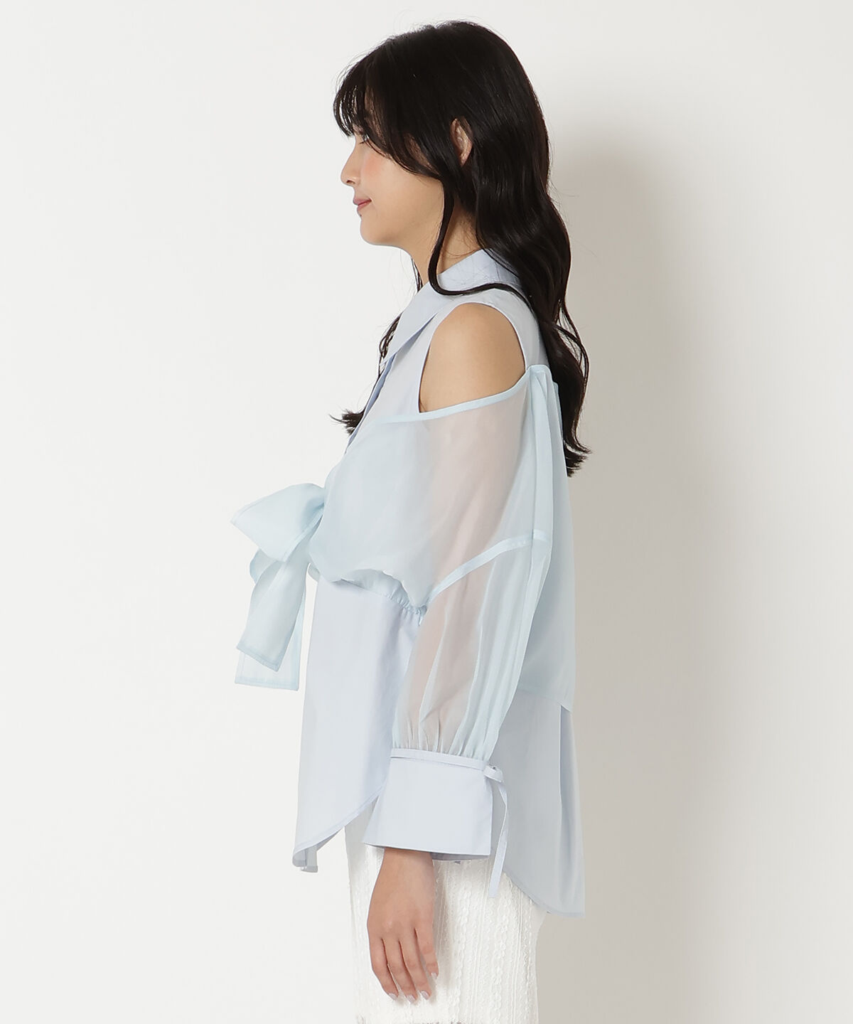 REDYAZEL「フロントリボンオフショルシャツ」|シャツ・ブラウス|