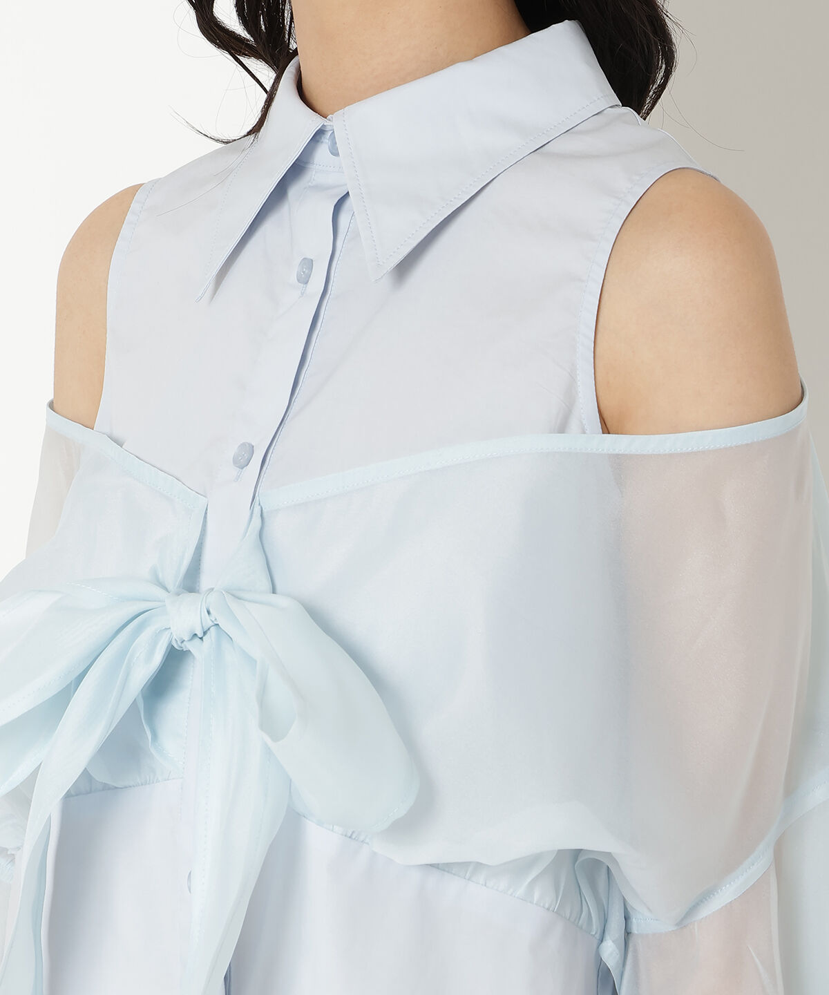 REDYAZEL「フロントリボンオフショルシャツ」|シャツ・ブラウス|