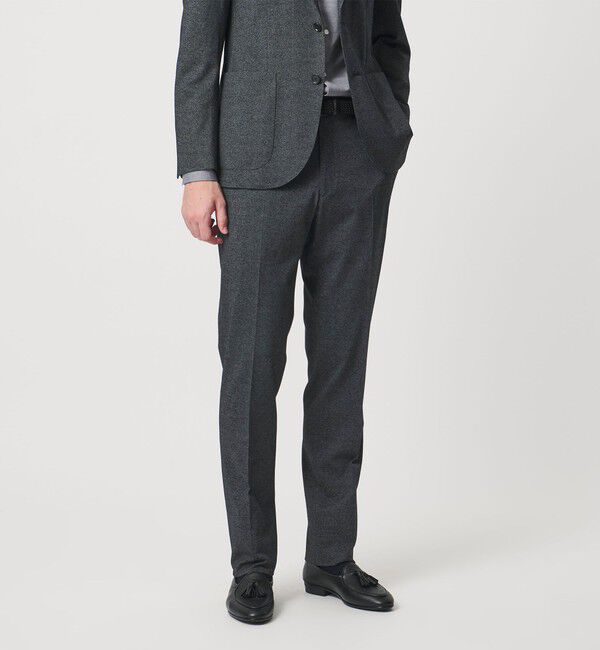UNITED ARROWS「ツイル ノープリーツ スラックス COMFORT EASY-MODEL ストレッチ」|スラックス|DK.GRAY