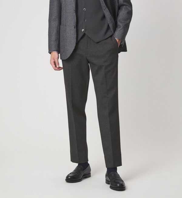 UNITED ARROWS green label relaxing「エブリット TRPU ジャカード ジャージー スタンダード イージー スラックス -ウォッシャブル・ストレッチ-」|スラックス|DK.GRAY