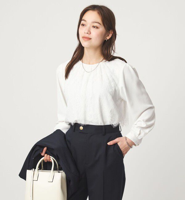 UNITED ARROWS green label relaxing「カサネ レース ブラウス」|シャツ・ブラウス|