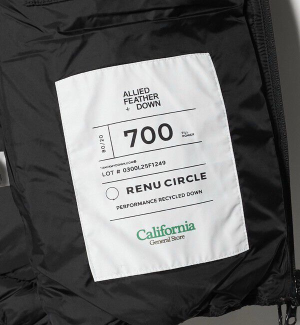 California General Store「＜CGS.＞リサイクルナイロン アライド ダウンベスト」|ダウン|