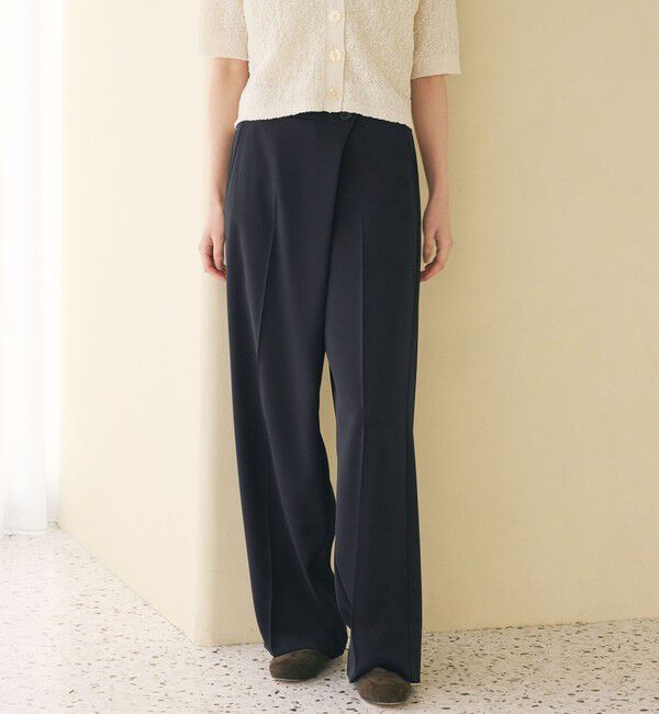 BEAUTY&YOUTH UNITED ARROWS「【WEB限定 Wardrobe DAILY MINIMAL】ダブルクロス ラップパンツ ウォッシャブル」|スラックス|NAVY