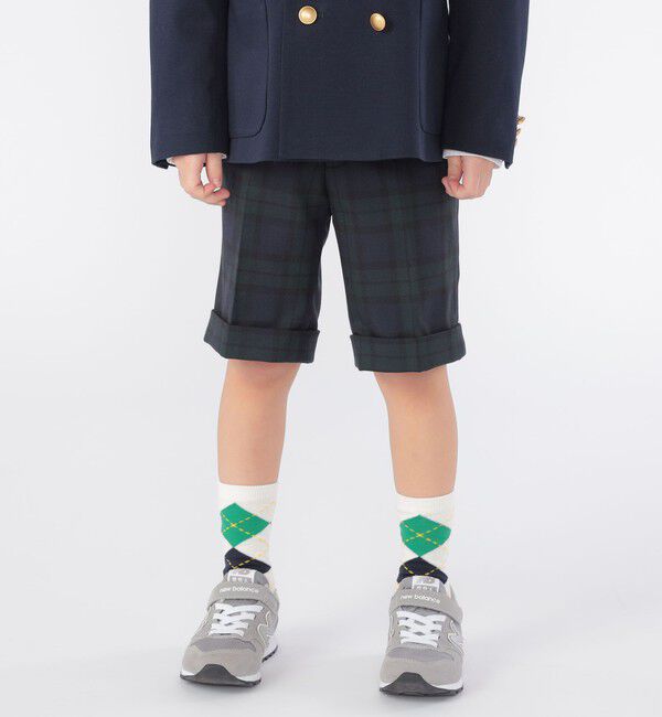 SHIPS KIDS「SHIPS KIDS:100～130cm /〈洗濯機可能〉セレモニー ウォッシャブル ブラックウォッチ ショーツ」|その他|ネイビー