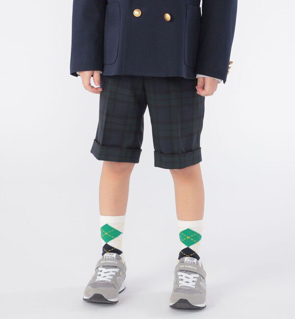SHIPS KIDS「SHIPS KIDS:100～130cm /〈洗濯機可能〉セレモニー ウォッシャブル ブラックウォッチ ショーツ」|その他|