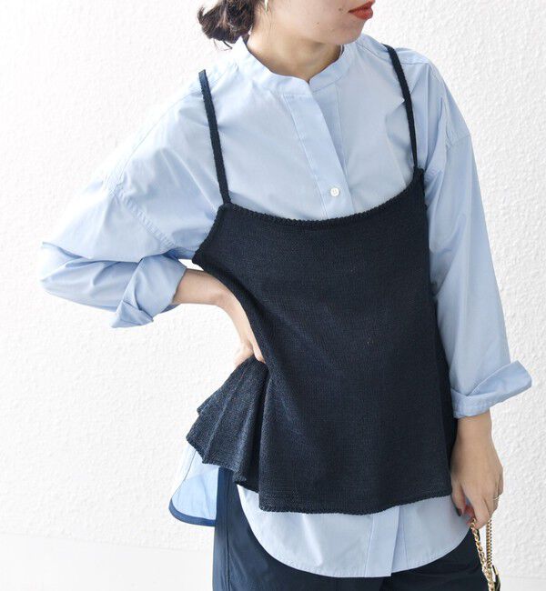 SHIPS any「SHIPS any:〈手洗い可能〉バルキー シアー フレア ニット キャミソール」|キャミソール|