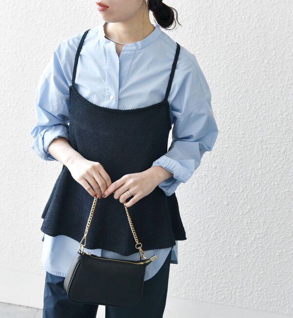 SHIPS any「SHIPS any:〈手洗い可能〉バルキー シアー フレア ニット キャミソール」|キャミソール|