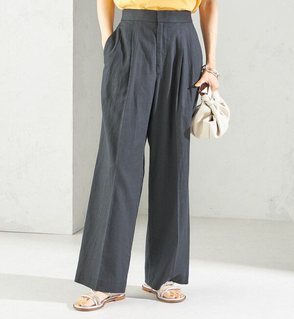 SHIPS for women「〈手洗い可能〉綿麻 ビエラ 2タック パンツ」|その他|