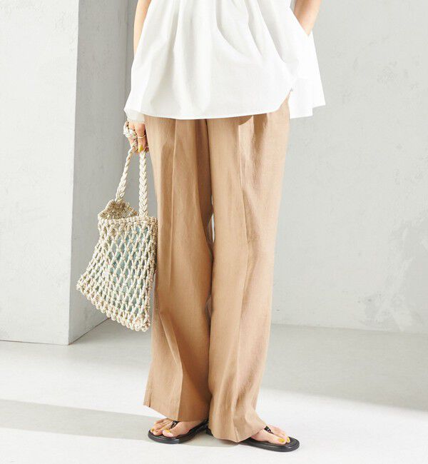SHIPS for women「〈手洗い可能〉綿麻 ビエラ 2タック パンツ」|その他|
