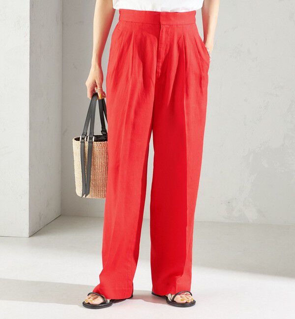 SHIPS for women「〈手洗い可能〉綿麻 ビエラ 2タック パンツ」|その他|