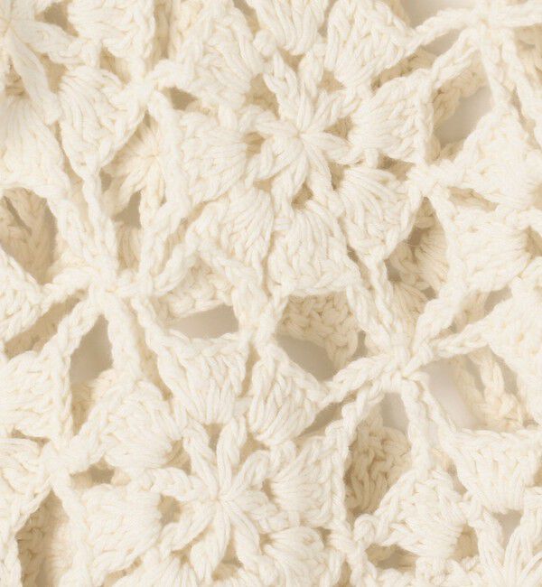 MACPHEE「モチーフクロシェット ハーフスリーブカーディガン」|カーディガン|