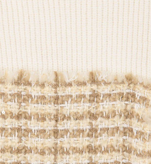 Ballsey「ニットコンビツイード フレンチスリーブワンピース」|ワンピース|