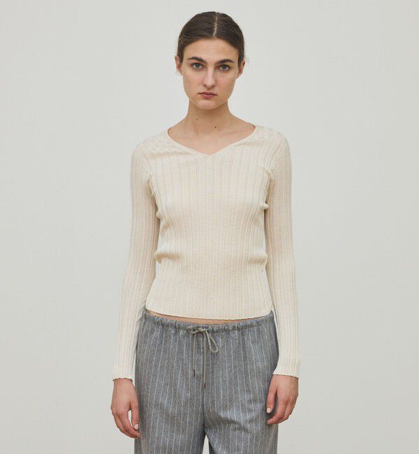 DES PRES「ドメスティックスパンシルク Vネックプルオーバー」|ニット・セーター|