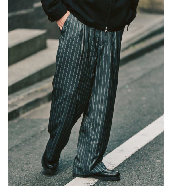 417 EDIFICE「TRツイル ワイドイージーパンツ」|スラックス|