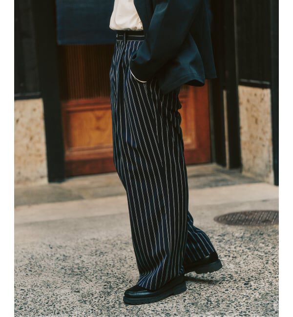 417 EDIFICE「TRツイル ワイドイージーパンツ」|スラックス|