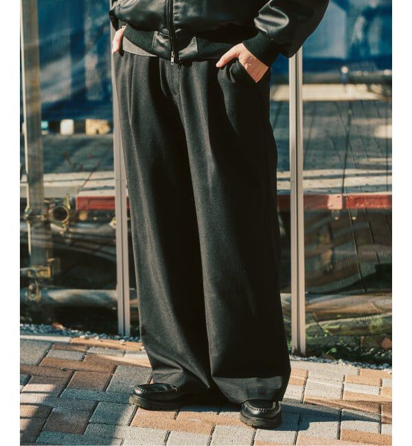 417 EDIFICE「TRツイル ワイドイージーパンツ」|スラックス|