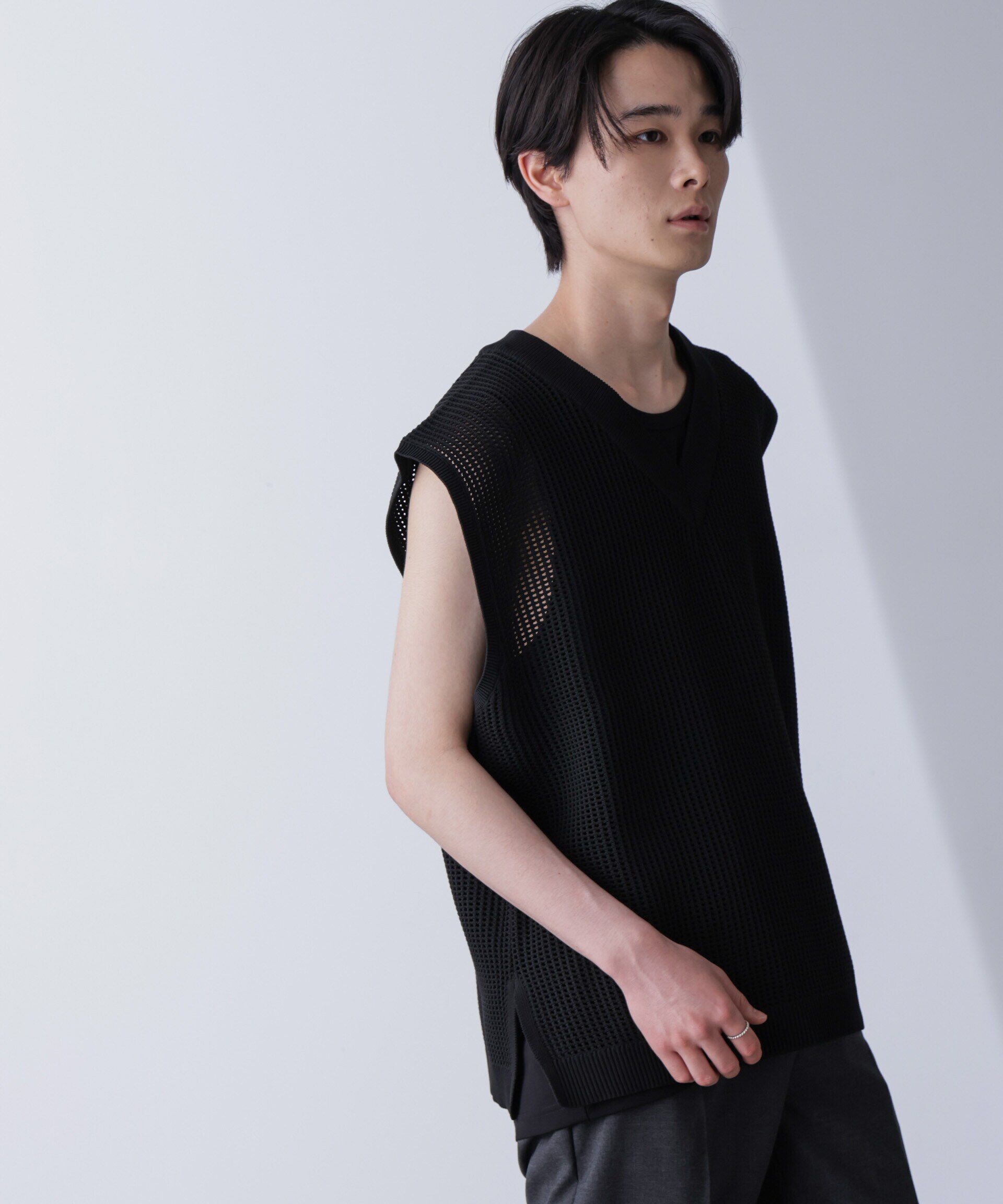 nano･universe「ルーズシルエット ニットベスト」|ニット・セーター|