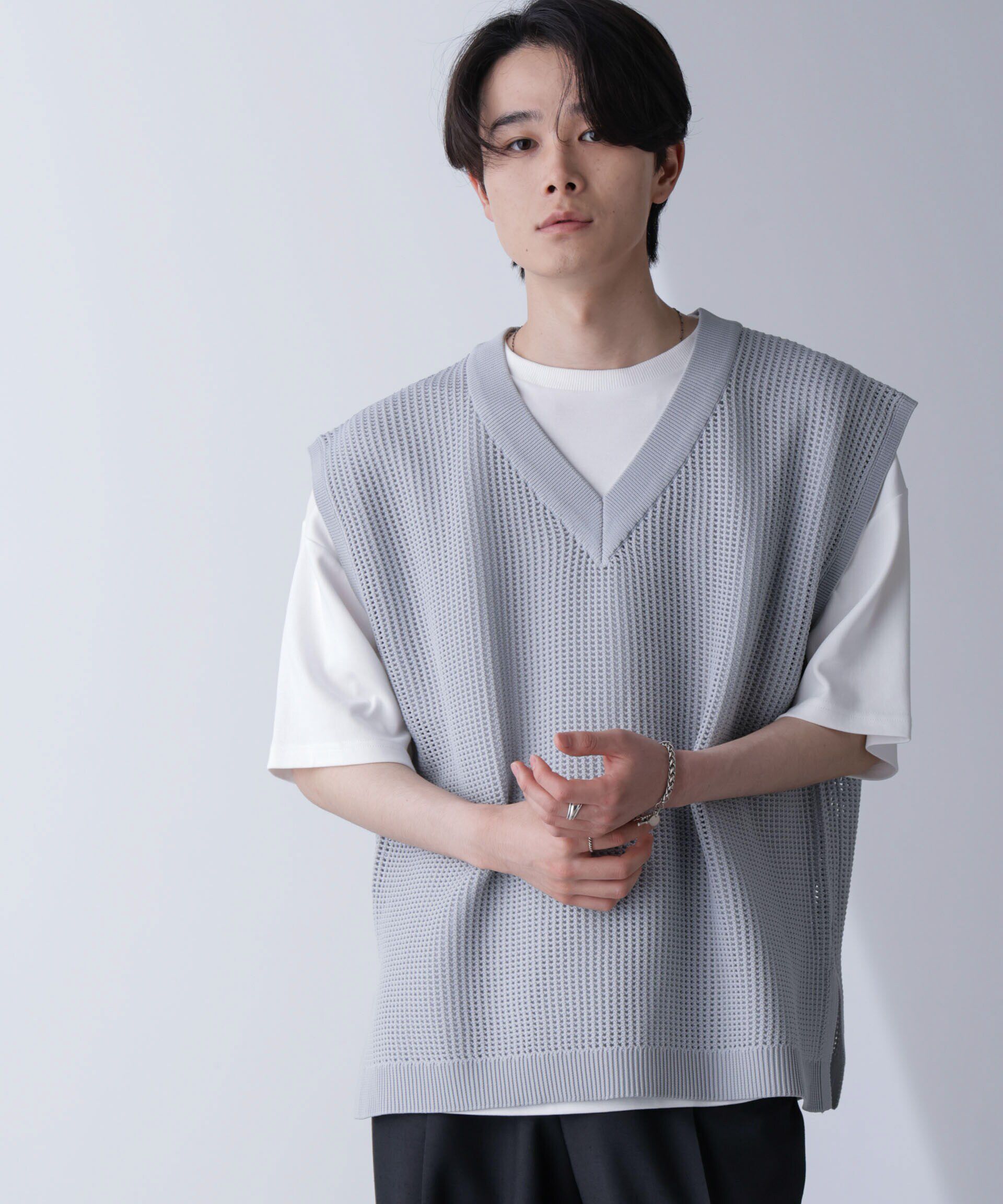 nano･universe「ルーズシルエット ニットベスト」|ニット・セーター|