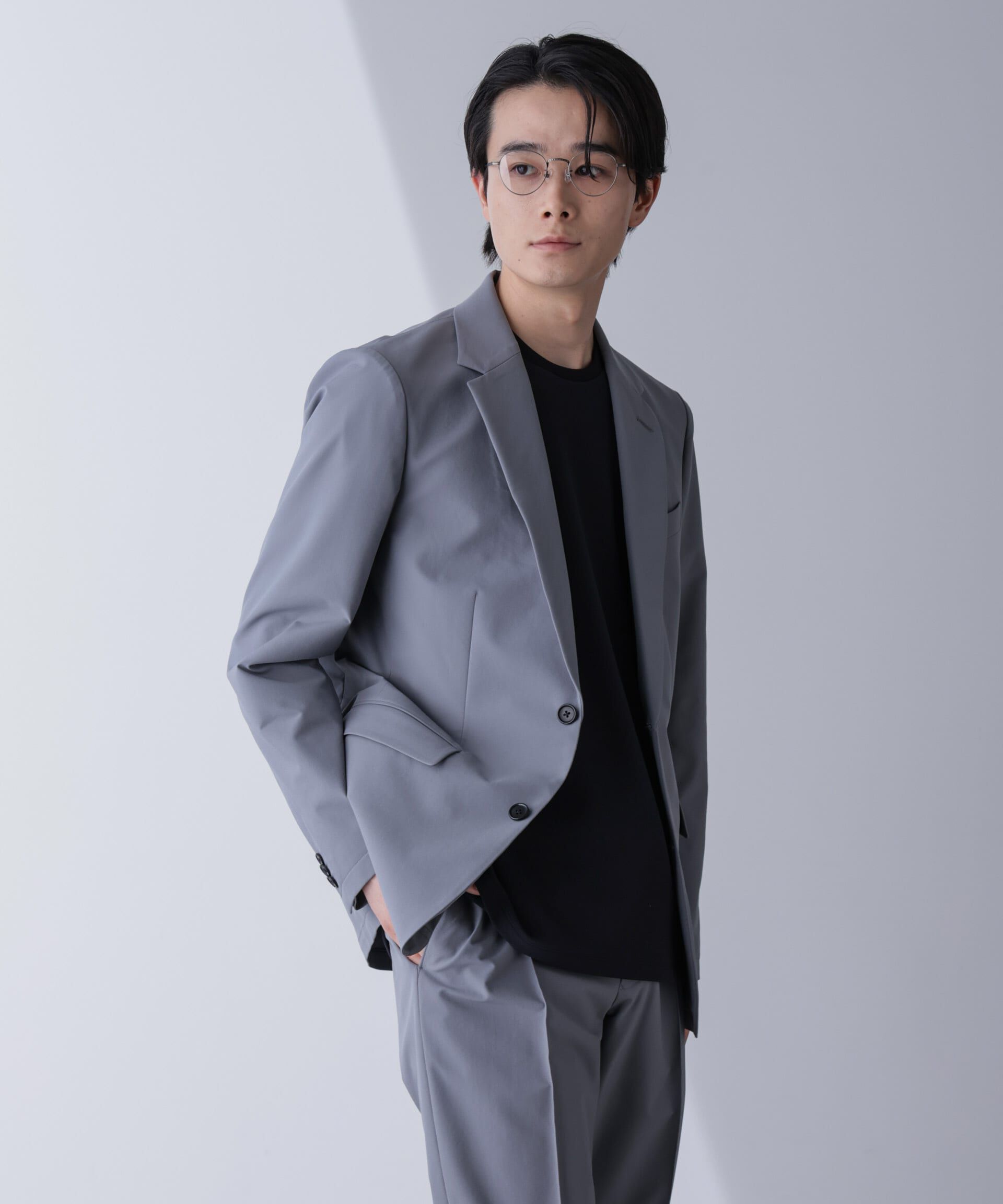 nano･universe「｢N JACKET PREMIUM｣TEXBRID(R)撥水ｳﾗﾄﾞｯﾄｽﾄﾚｯﾁｼﾞｬｹｯﾄ(ｾｯﾄ 」|スーツ|