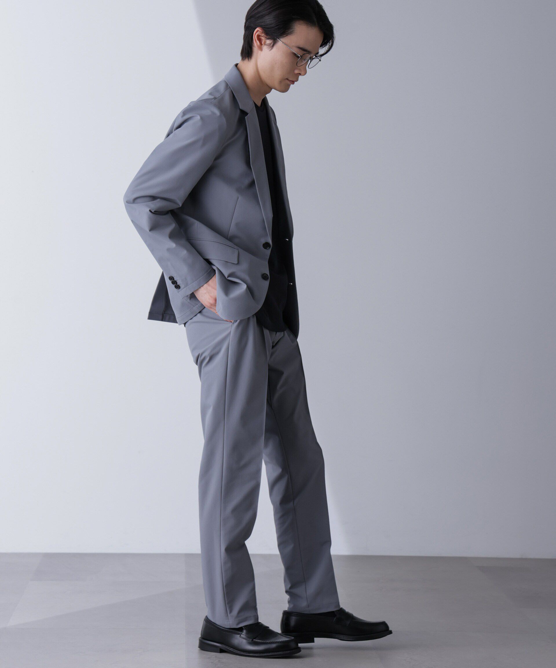 nano･universe「｢N JACKET PREMIUM｣TEXBRID(R)撥水ｳﾗﾄﾞｯﾄｽﾄﾚｯﾁｼﾞｬｹｯﾄ(ｾｯﾄ 」|スーツ|