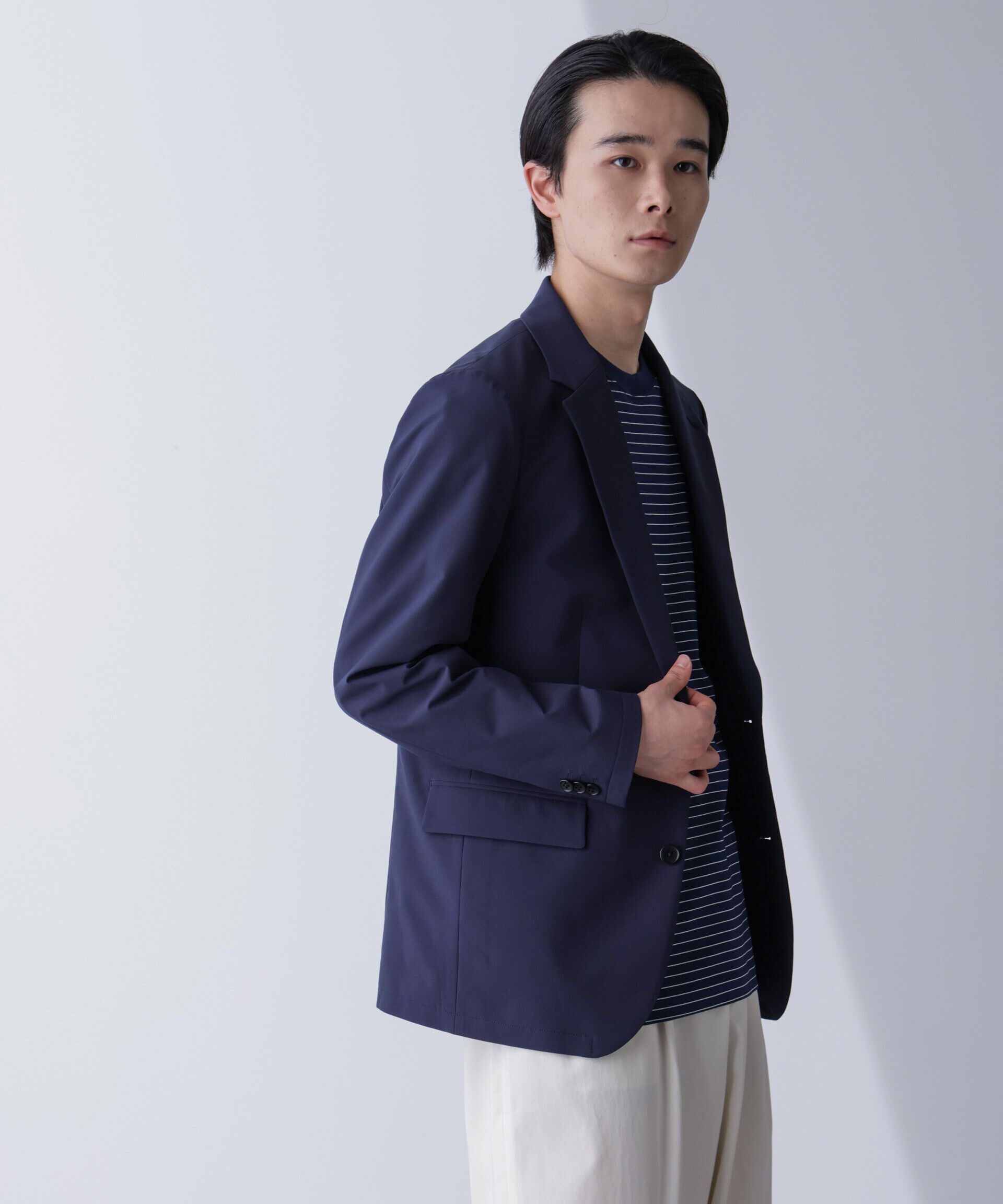 nano･universe「｢N JACKET PREMIUM｣TEXBRID(R)撥水ｳﾗﾄﾞｯﾄｽﾄﾚｯﾁｼﾞｬｹｯﾄ(ｾｯﾄ 」|スーツ|