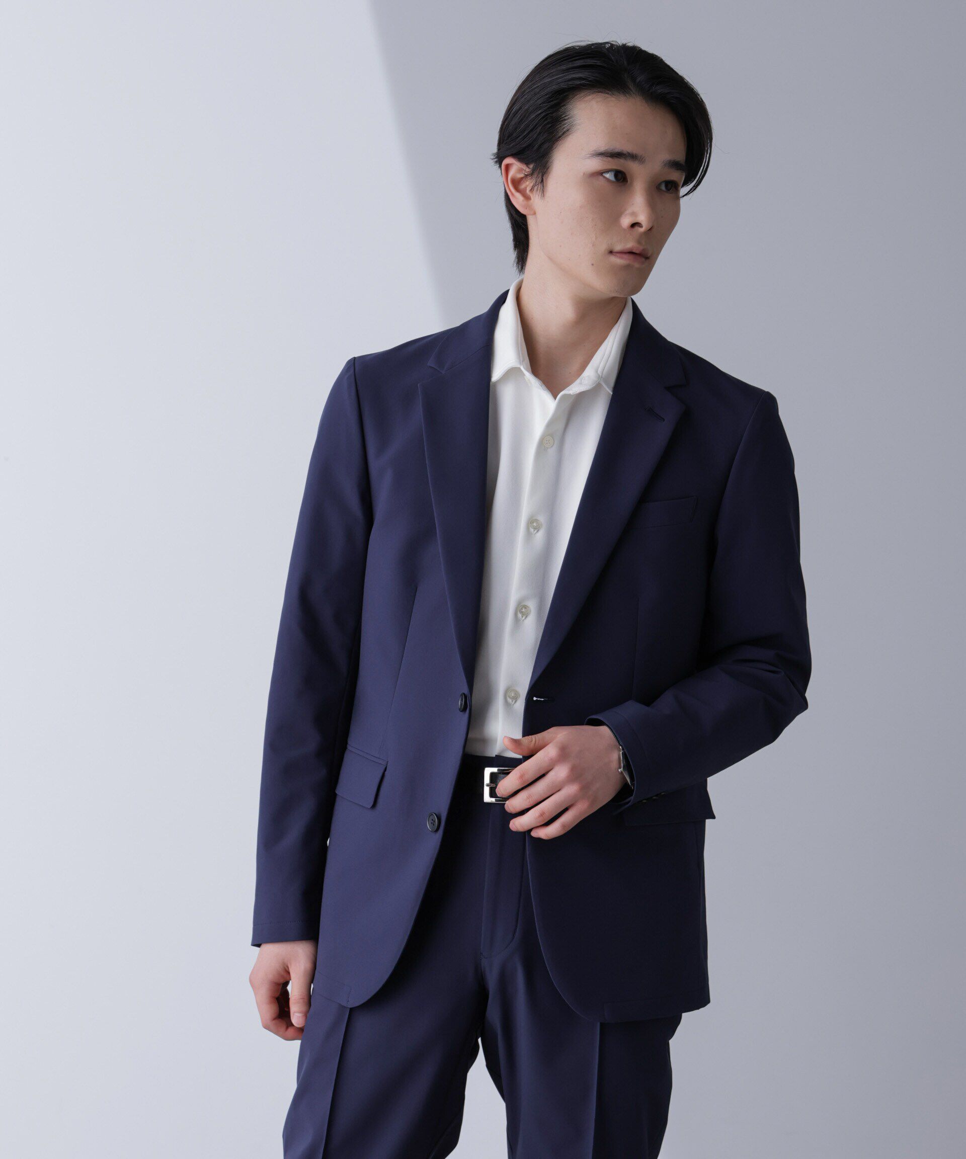 nano･universe「｢N JACKET PREMIUM｣TEXBRID(R)撥水ｳﾗﾄﾞｯﾄｽﾄﾚｯﾁｼﾞｬｹｯﾄ(ｾｯﾄ 」|スーツ|