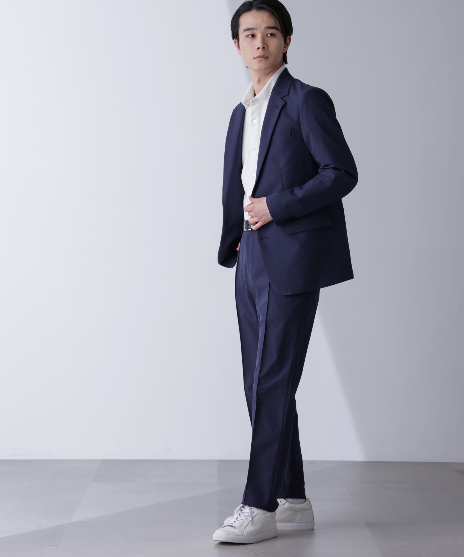 nano･universe「｢N JACKET PREMIUM｣TEXBRID(R)撥水ｳﾗﾄﾞｯﾄｽﾄﾚｯﾁｼﾞｬｹｯﾄ(ｾｯﾄ 」|スーツ|