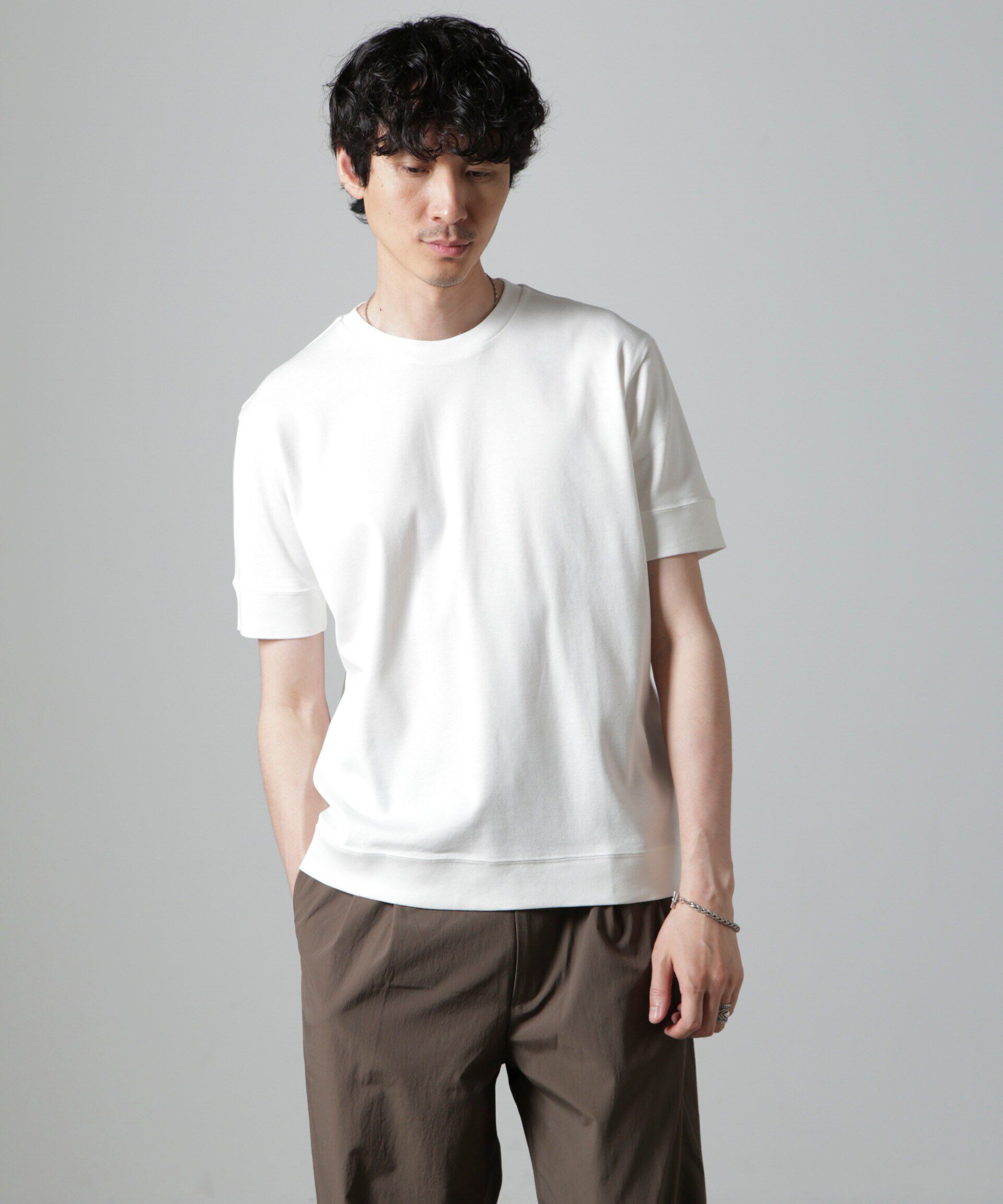 nano･universe「｢FORMAL JERSEY｣クルーネックカットソー半袖」|Tシャツ・カットソー|