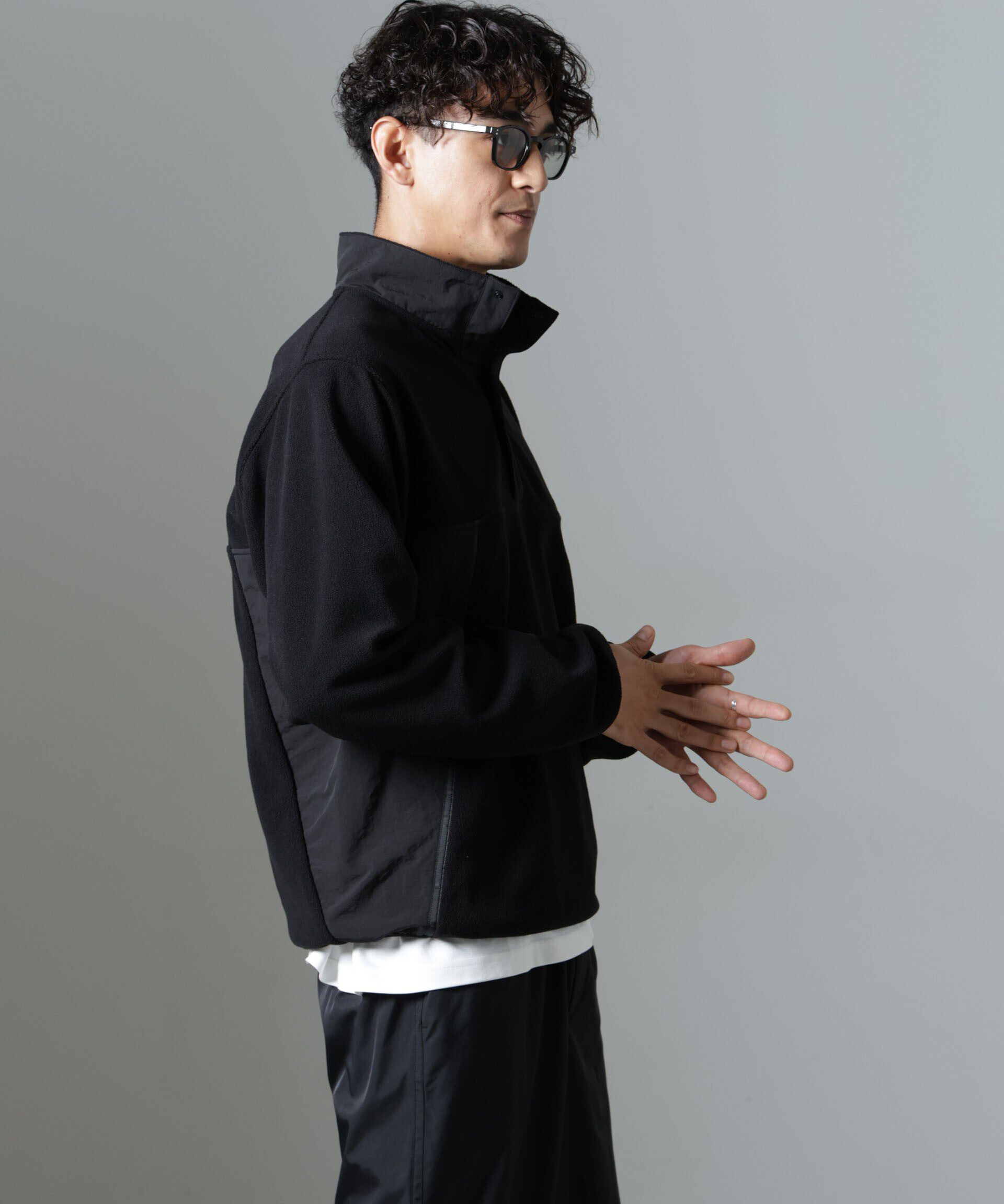 nano･universe「「NJ/CLUB」PARKSTOCK スナップフリースプルオーバー」|Tシャツ・カットソー|ブラック