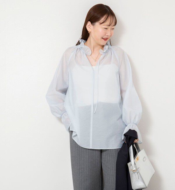 NOLLEY'S sophi「ウォッシャブルオーガンジーフリルブラウス」|シャツ・ブラウス|