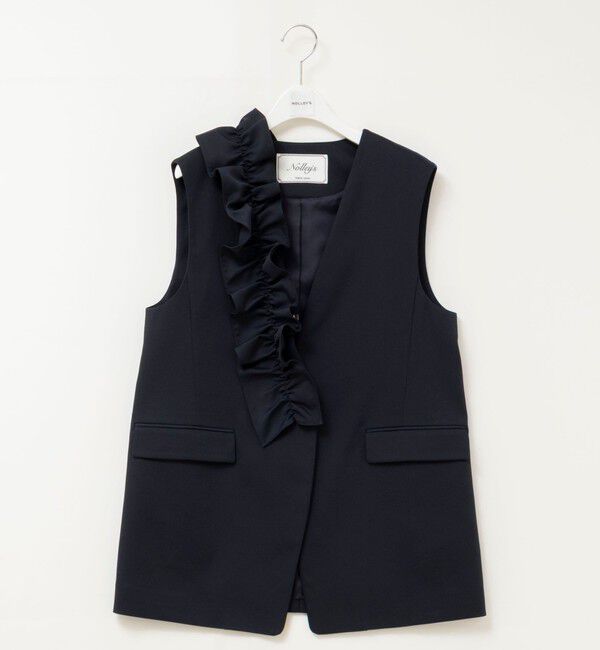NOLLEY'S「《セットアップ対応》ウォッシャブルジョーゼットフリル付きマルチWAYジレ」|ベスト・ジレ|