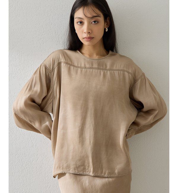  「ピグメントクルーブラウス」|シャツ・ブラウス|ベージュ