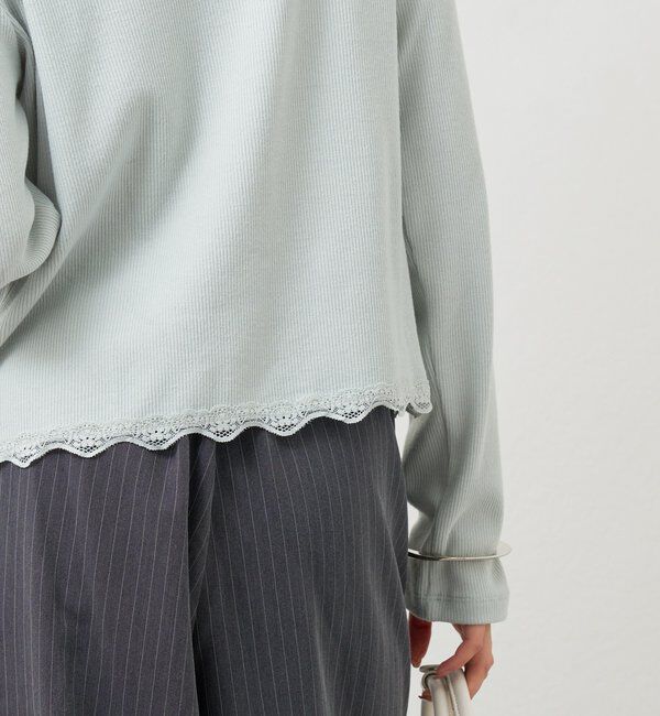  「ギャザーレースリブカーディガン」|Tシャツ・カットソー|