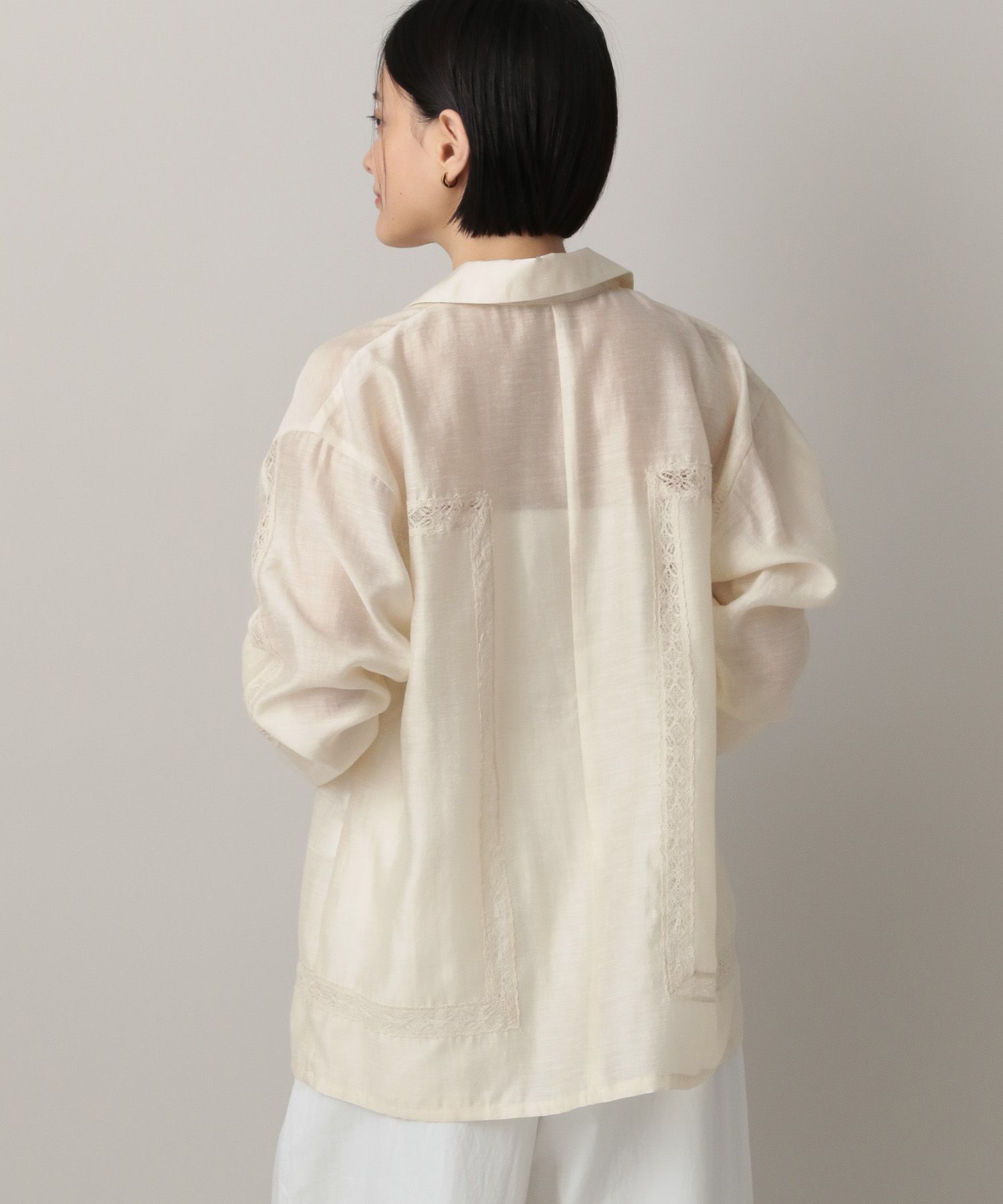 A part by 「レースオープンカラーシャツ」|シャツ・ブラウス|