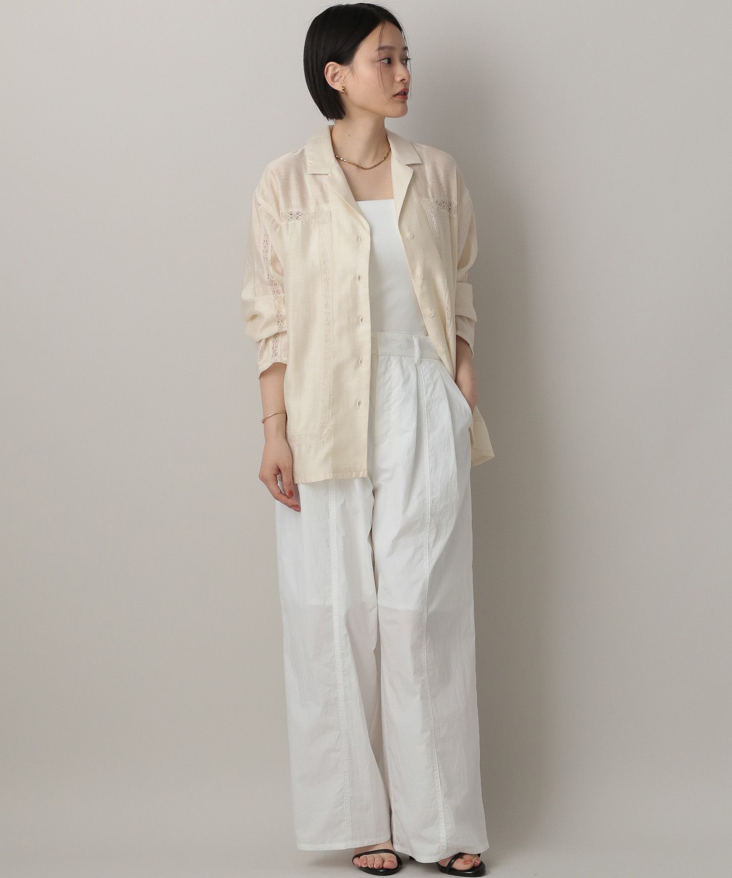 A part by 「レースオープンカラーシャツ」|シャツ・ブラウス|