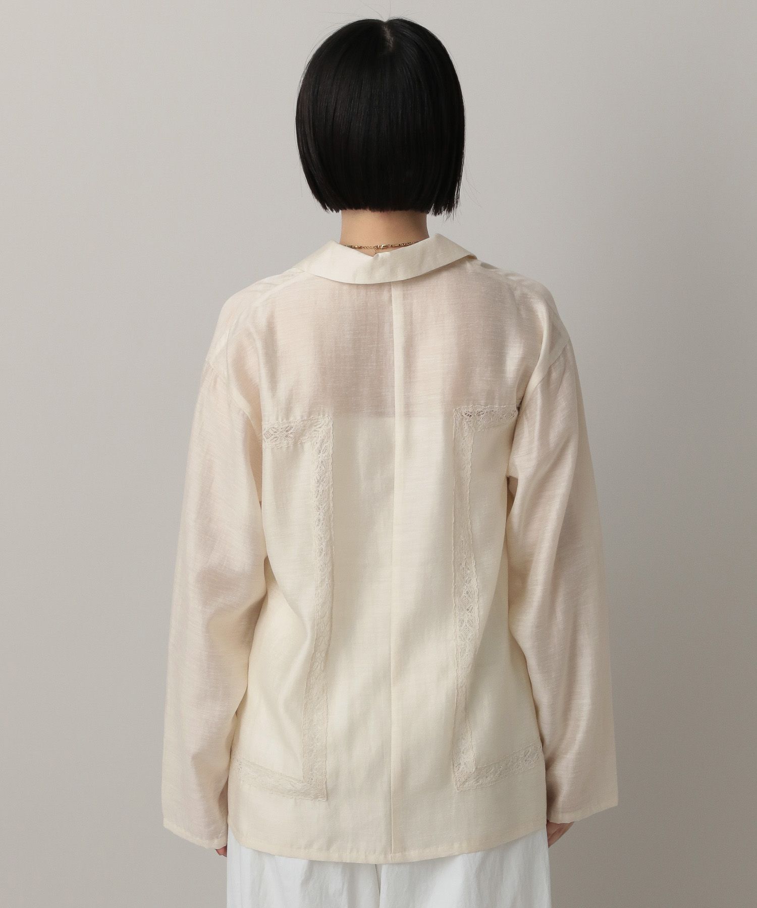 A part by 「レースオープンカラーシャツ」|シャツ・ブラウス|