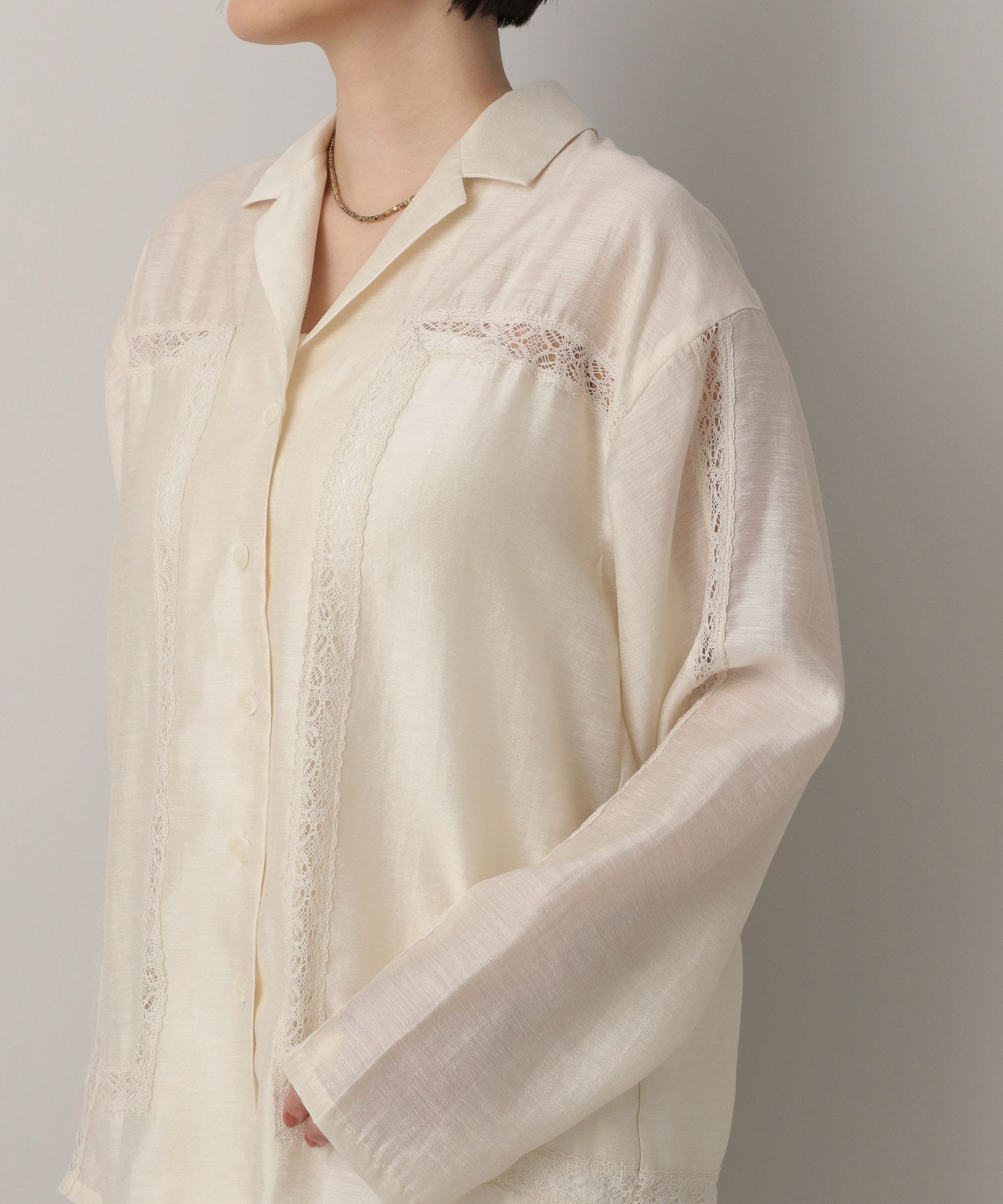A part by 「レースオープンカラーシャツ」|シャツ・ブラウス|
