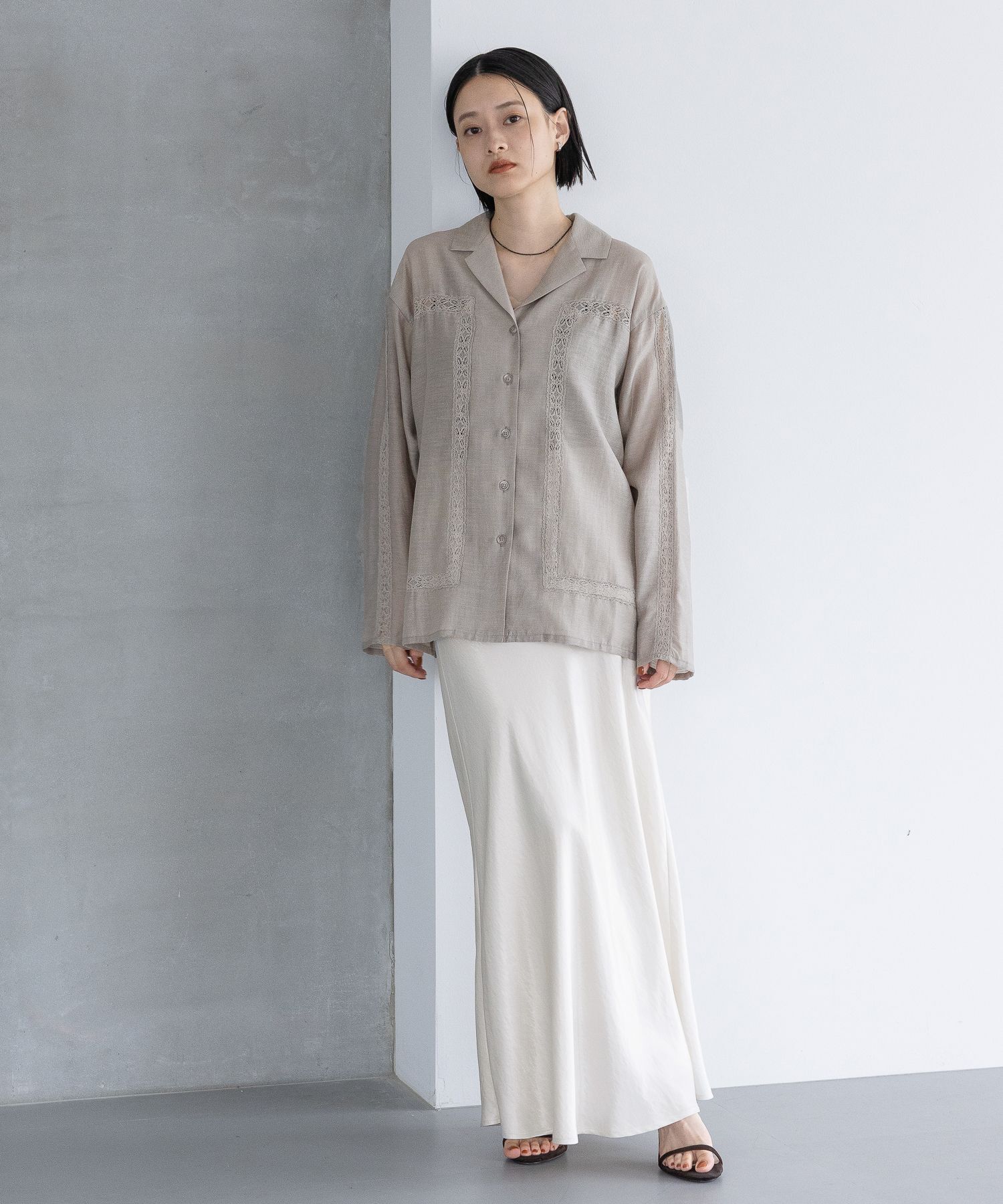 A part by 「レースオープンカラーシャツ」|シャツ・ブラウス|