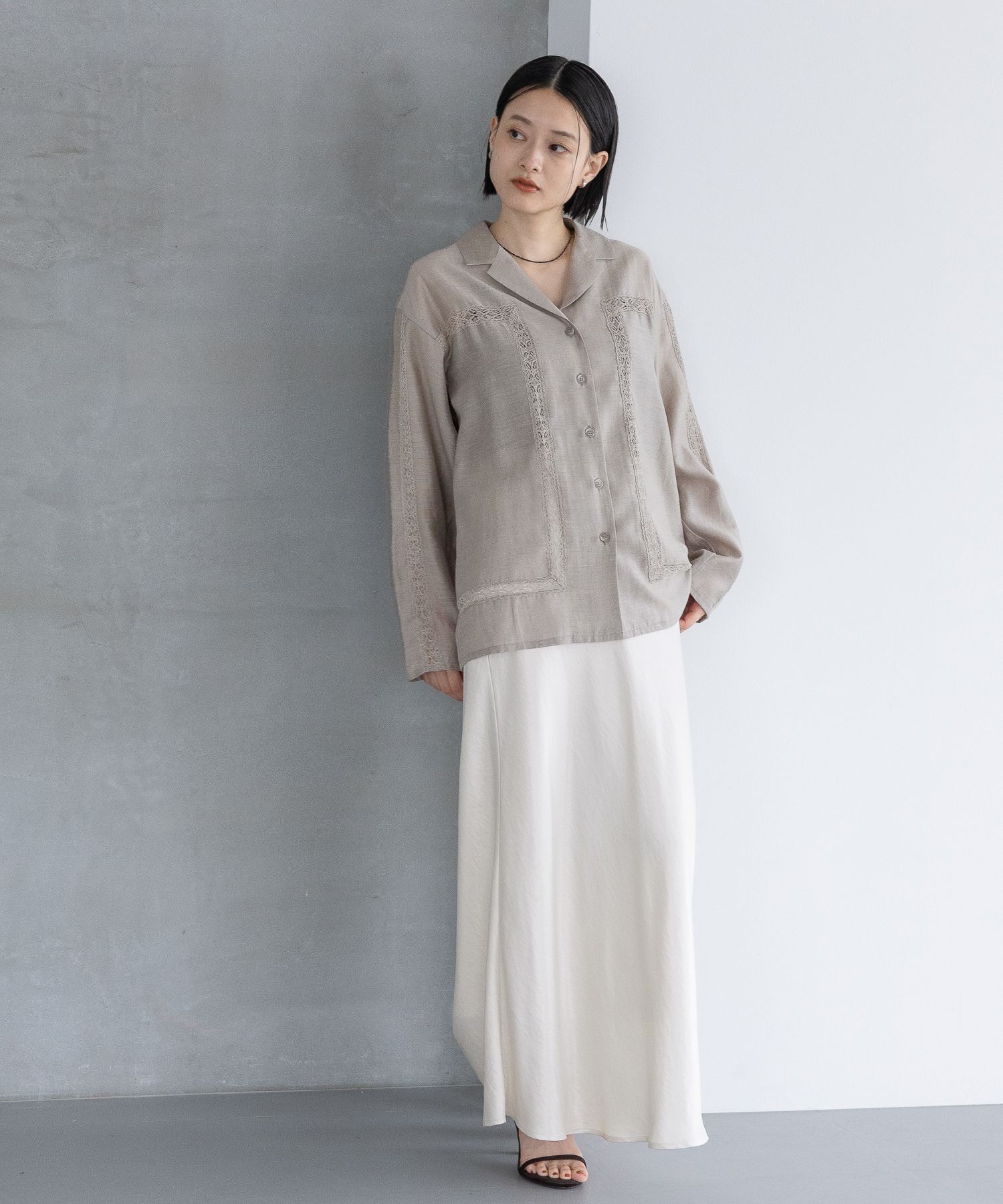 A part by 「レースオープンカラーシャツ」|シャツ・ブラウス|