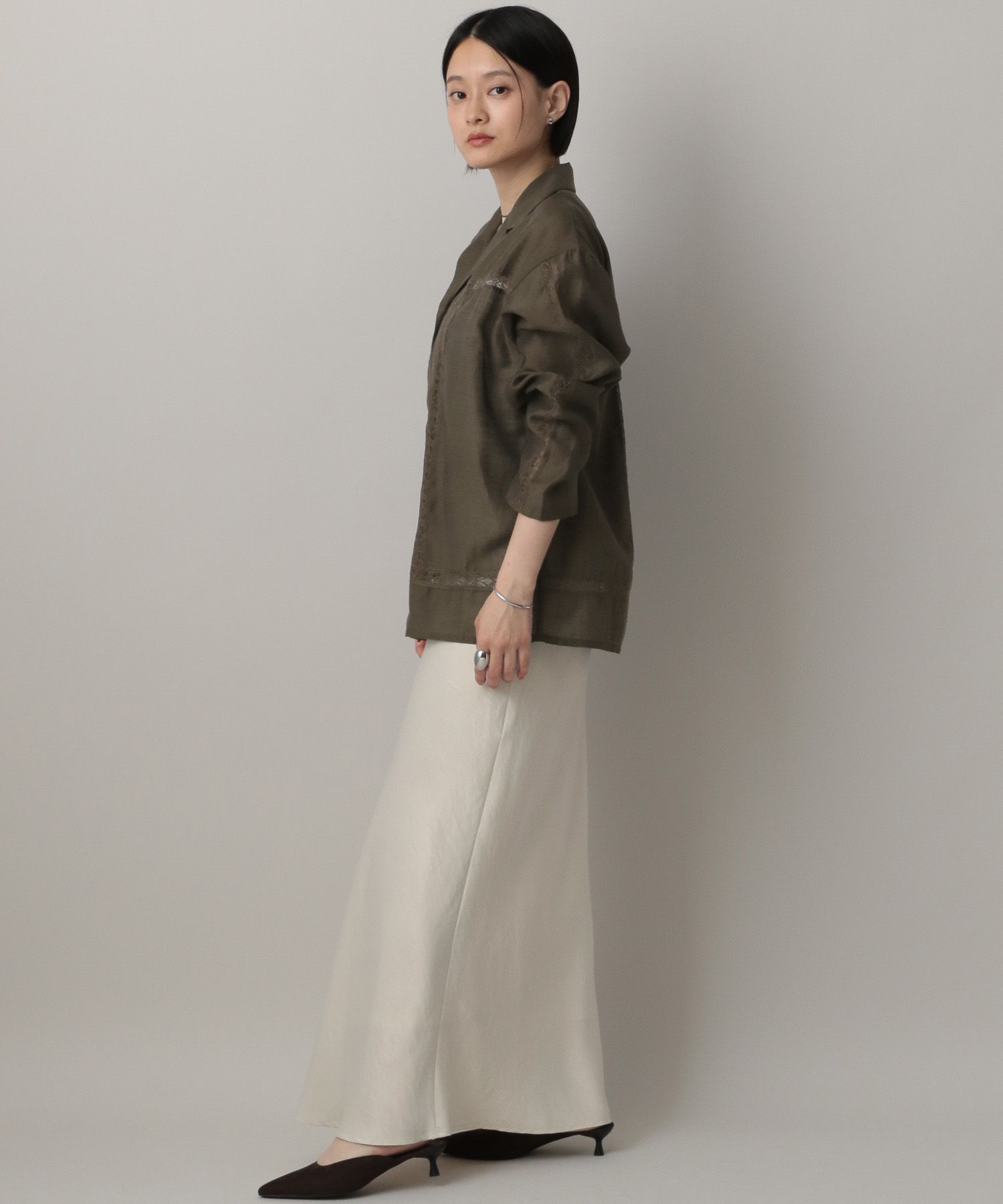 A part by 「レースオープンカラーシャツ」|シャツ・ブラウス|