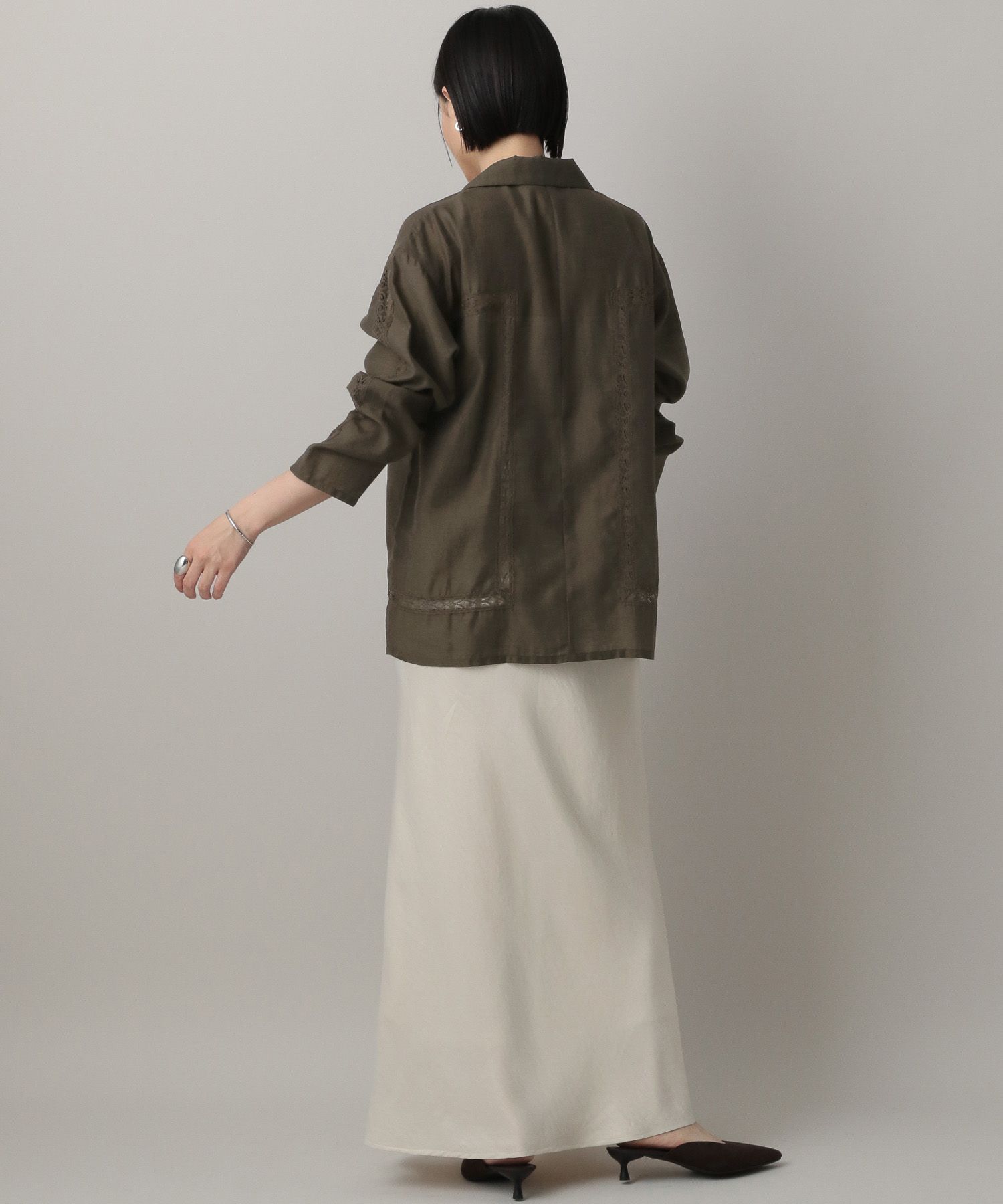 A part by 「レースオープンカラーシャツ」|シャツ・ブラウス|