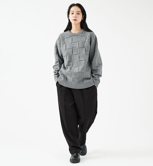 ABAHOUSE「【FORTUNA/フォルトゥナ】ECOTEC-Knit/編み込み風ニットプルオー」|ニット・セーター|