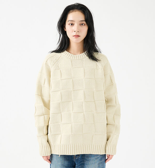 ABAHOUSE「【FORTUNA/フォルトゥナ】ECOTEC-Knit/編み込み風ニットプルオー」|ニット・セーター|