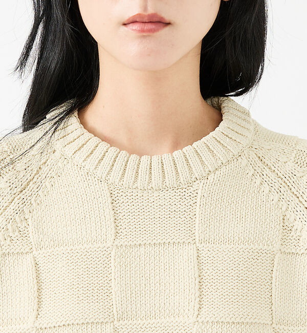 ABAHOUSE「【FORTUNA/フォルトゥナ】ECOTEC-Knit/編み込み風ニットプルオー」|ニット・セーター|