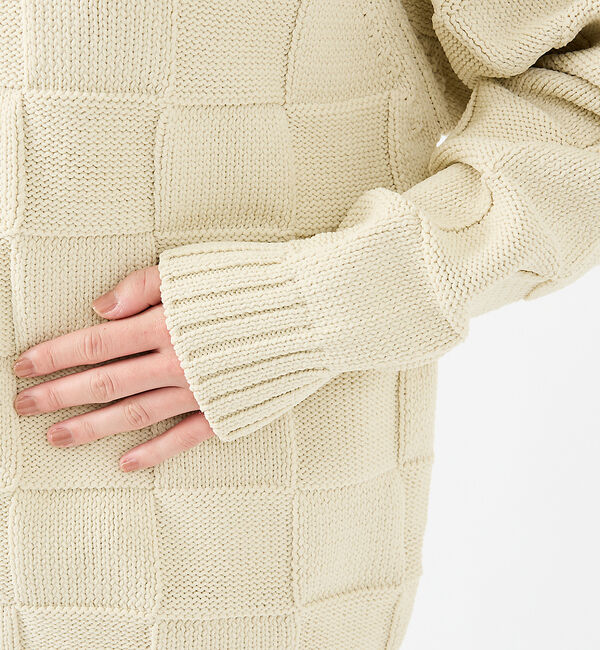 ABAHOUSE「【FORTUNA/フォルトゥナ】ECOTEC-Knit/編み込み風ニットプルオー」|ニット・セーター|