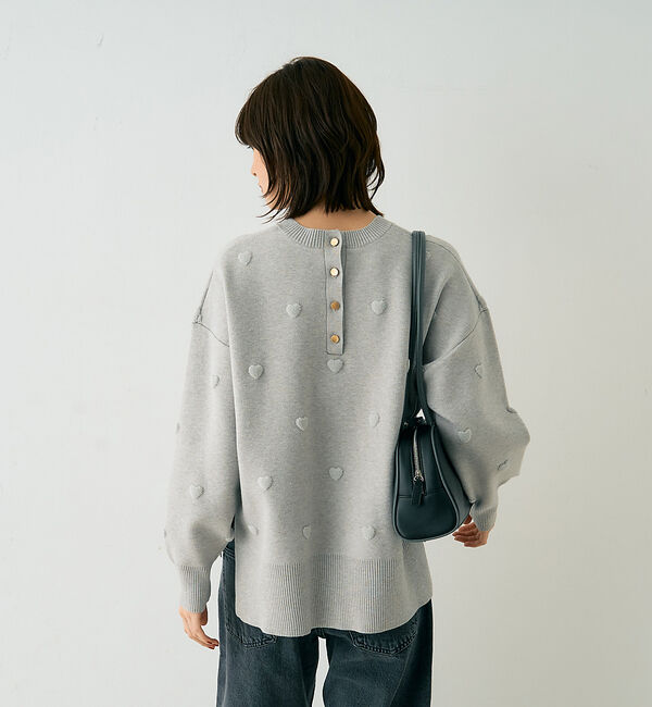 Rouge vif「【新色登場】ハートジャガードニットプルオーバー」|ニット・セーター|