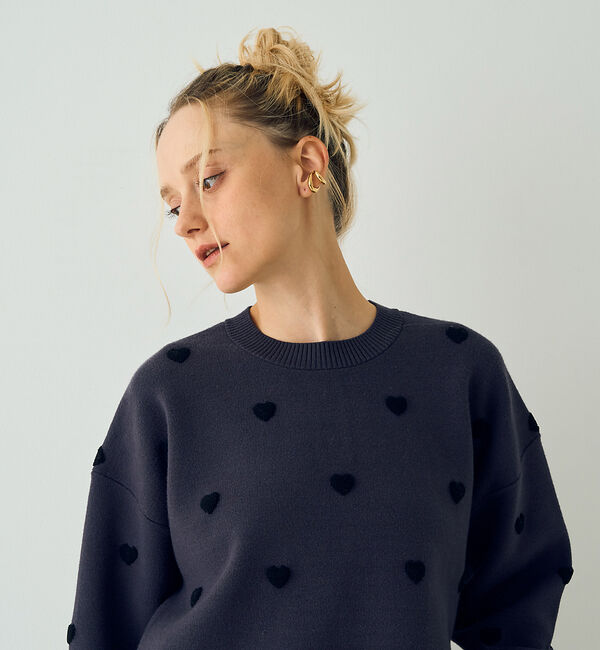Rouge vif「【新色登場】ハートジャガードニットプルオーバー」|ニット・セーター|