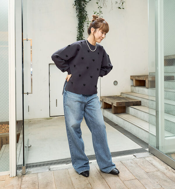 Rouge vif「【新色登場】ハートジャガードニットプルオーバー」|ニット・セーター|